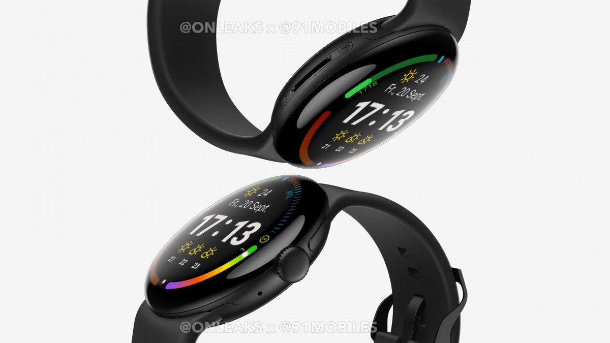 Google Pixel Watch 4 renders leak showing new buttons in a thicker body